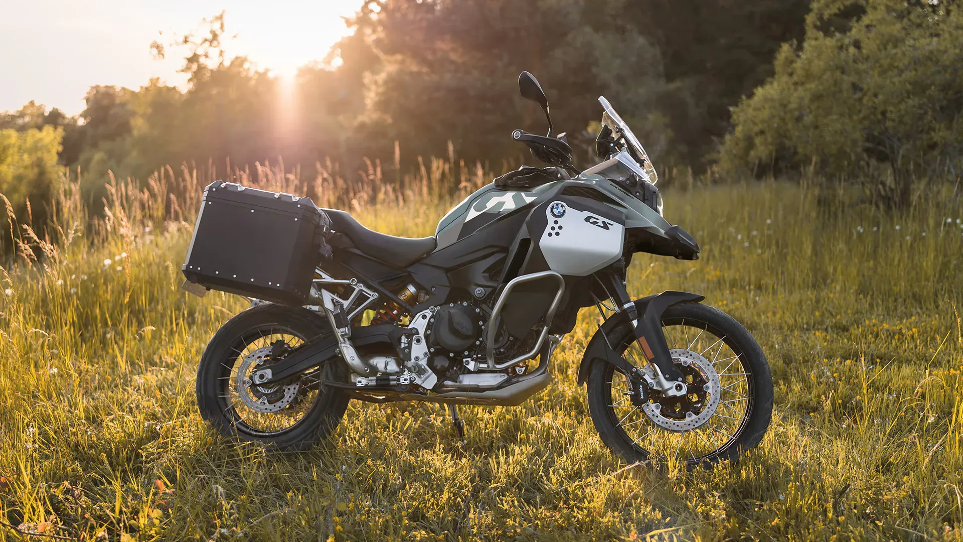 Ujęcie pod słońce — kolor Sage Green metallic z pakietem Ride Pro
