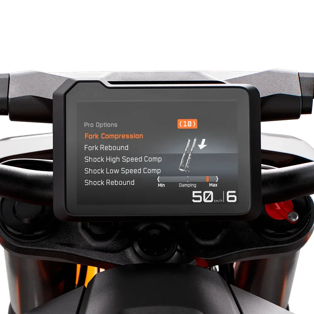 Ekran TFT 5" z menu ustawień zawieszenia Suspension Pro