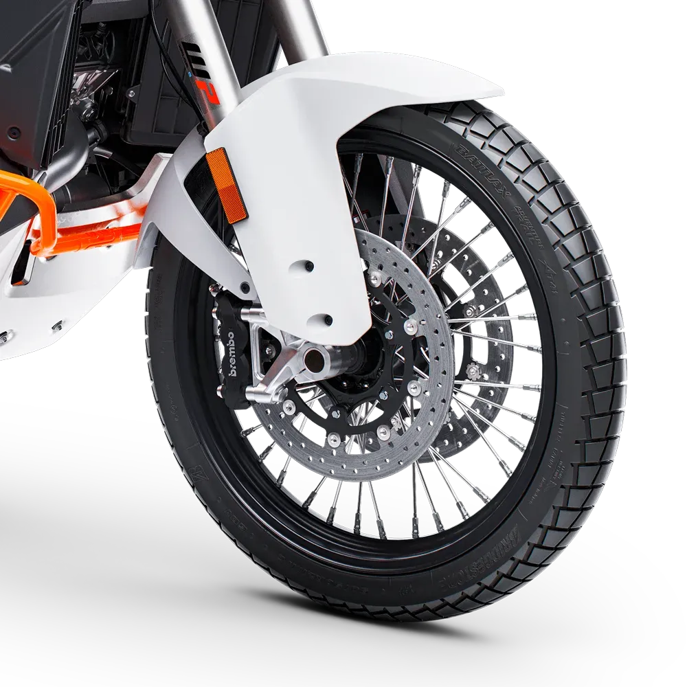 Przednie koło szprychowe 21" z tarczą 320 mm i zaciskiem Brembo